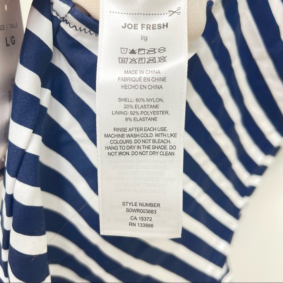 NWT Joe Fresh one piece swimsuit baby white stripe sz L - Picture 5 of 5